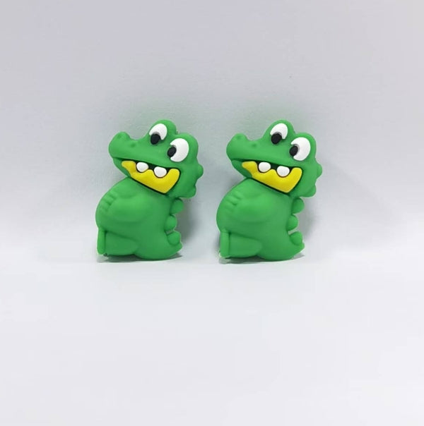 Wholesale 10pcs Funny Crocodile 3D Silicone Beads